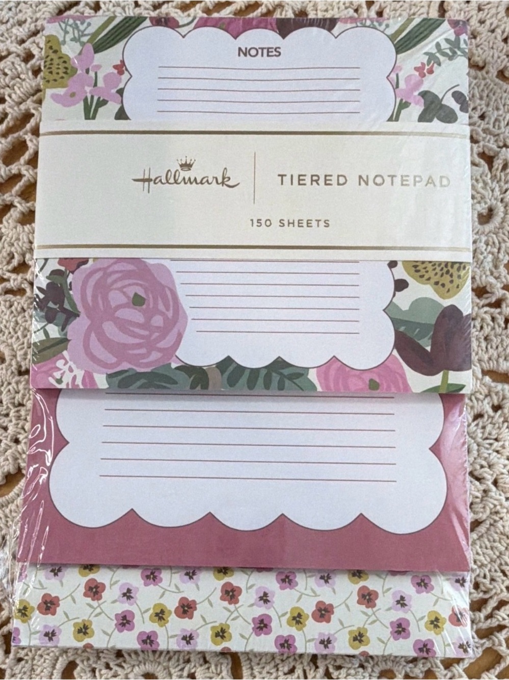 Hallmark Floral Tiered Notepad - 150 sheets